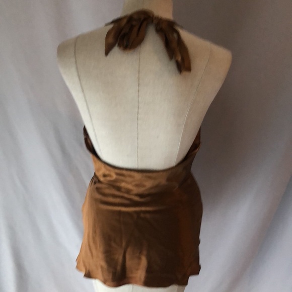 Brown/gold beaded halter top - Picture 5 of 6